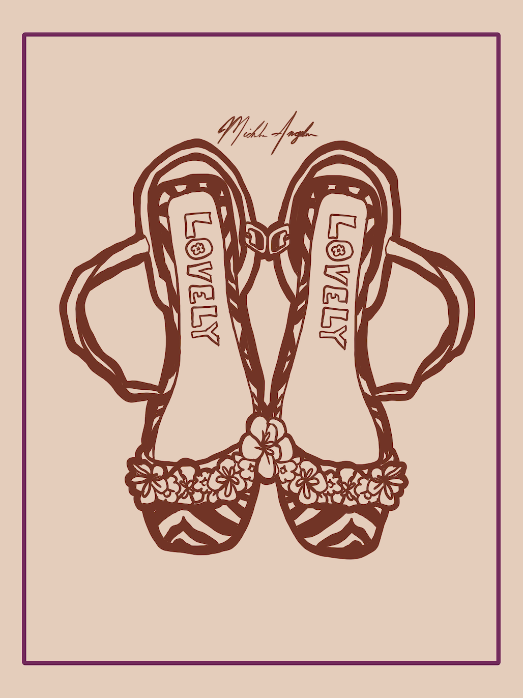 Maureen's Love Print - Espresso